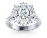 2.5ct Round Cut Diamond Engagement Ring 14k White Gold Finish Floral Solitaire