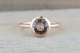 1ct Round Cut Morganite Engagement Ring 14k Rose Gold Finish Bezel Set Solitaire