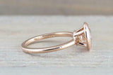 1ct Round Cut Morganite Engagement Ring 14k Rose Gold Finish Bezel Set Solitaire