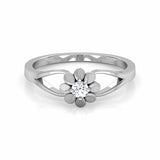 0.5Ct Round Cut Diamond Split Band Floral Engagement Ring 14K White Gold Finish