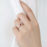 0.58ct Pear Cut Pink Ruby Wedding Band Minimalist Curved 14k Yellow Gold Finish