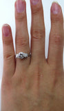 4Ct Round Cut Diamond Marquise Accent Trilogy Solitaire Ring 18K White Gold Over