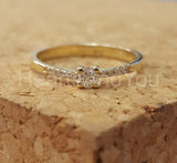 0.35ct Round Cut Moissanite Solitaire with Accents Ring 14k White Gold Plated