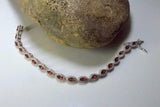 20ct Marquise Cut Red Garnet Diamond Halo Tennis Bracelet 14k White Gold Finish
