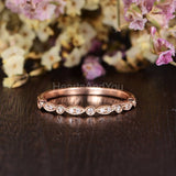 0.2ct Round Cut Moissanite Anniversary Women Wedding Band 14k Rose Gold Plated
