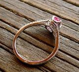 2Ct Oval Cut Pink Sapphire Split Band Vintage Solitaire Ring 14K White Gold Over