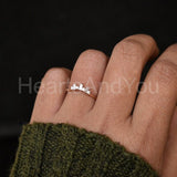 0.15ct Baguette & Round Simulated Diamond Stackable Band 14K Yellow Gold Plated