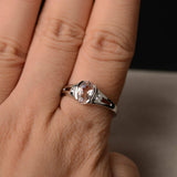 1ct Oval Cut Peach Morganite Trilogy Wedding Engagement Ring 18k White Gold Over
