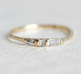 0.5ct Princess Cut Diamond Wedding Band Thin Minimalist 14k Yellow Gold Finish