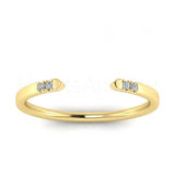 0.1ct Round Cut Moissanite Open Cuff Women Wedding Band 14k White Gold Plated
