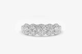 2.4ct Wedding Ring Band Round Cut Diamond Half Eternity Halo 14k White Gold Over
