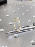0.3ct Princess Simulated Diamond Cluster Engagement Ring 14k Yellow Gold Plated