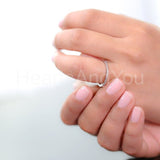 0.3ct Round Cut Moissanite Thin Dainty Half Eternity Band 14k White Gold Plated