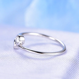 0.2ct Round Blue Sapphire Engagement Ring Two Stone Bypass 14k White Gold Finish