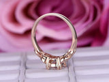 1.5ct Round Cut Diamond Engagement Ring Leaf Marquise Accent 14k RoseGold Finish