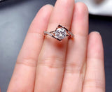 0.5ct Round Cut Moissanite Split Shank Engagement Ring 14k Rose Gold Plated