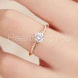 0.5ct Round Cut Moissanite Twisted Women Engagement Ring 14k Yellow Gold Plated