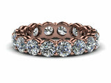 2ct Round Cut Diamond Eternity Anniversary Wedding Ring Band 14k Rose Gold Over