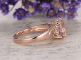 2.3ct Oval Cut Peach Morganite Engagement Ring Promise Women 14k RoseGold Finish