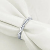 0.12ct Round Cut Moissanite Infinity Women Wedding Band 14k White Gold Plated
