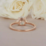 1.6ct Round Cut Diamond Engagement Ring Trilogy 14k Rose Gold Finish with Accent