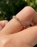 0.12ct Round Simulated Diamond 3/4 Eternity Wedding Band 14k Yellow Gold Plated