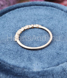 0.3ct Marquise Simulated Diamond Half Eternity Wed Band 14k Yellow Gold Plated