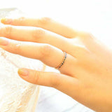 1ct Round Black Diamond Wedding Band Stackable Half Eternity 14k Rose Gold Over