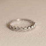 0.3ct Round Cut Moissanite Half Eternity Wedding Band 14k White Gold Plated