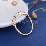 0.25ct Round Cut Moissanite Minimalist Women Wedding Band 14k Rose Gold Plated