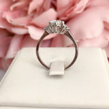 0.5ct Round Cut Moissanite Petite Women Engagement Ring 14k White Gold Plated