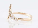 1ct Round Cut Diamond Engagement Ring Bypass Iced Design 14k Yellow Gold Finish
