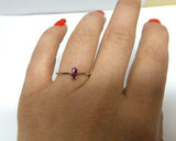 0.5ct Engagement Ring Marquise Cut Ruby Solitaire Minimalist 14k YellowGold Over