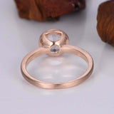 1ct Round Cut Morganite Engagement Ring Bezel Set Solitaire 14k Rose Gold Finish