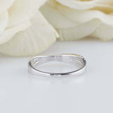 1ct Round Cut Blue Sapphire Engagement Ring Cross Infinity 14k White Gold Finish