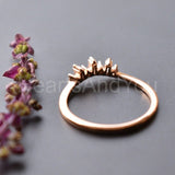 0.15ct Baguette & Round Simulated Diamond Stackable Band 14K Yellow Gold Plated