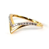 0.15ct Round Cut Moissanite Crown Curved Engagement Ring 14K Yellow Gold Plated