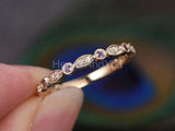 0.5ct Round Cut Simulated Amethyst Half Eternity Band 14k Yellow Gold Plated