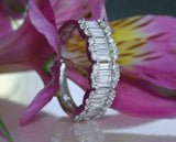 5.5ct Baguette Diamond Half Eternity Stylish Wedding Band 14K White Gold Over