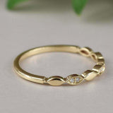 Vintage Half Eternity Wedding Band 0.5ct Round Cut Diamond 14k YellowGold Finish