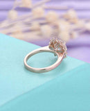 1.7ct Round Cut Diamond Engagement Ring Floral Cluster Halo 14k Rose Gold Finish