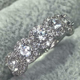 5Ct Round Cut VVS1 Diamond Halo Five Stone Engagement Ring 14K White Gold Finish