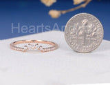 0.5ct Marquise Cut Simulated Diamond Curved Wedding Band 14k Rose Gold Plated