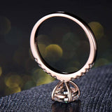 2ct Round Brilliant Cut Diamond Solitaire Ring with Accents 14k Rose Gold Finish