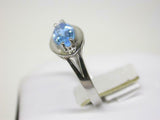 1.4ct Engagement Ring Marquise Cut Blue Topaz Solitaire 14k White Gold Finish
