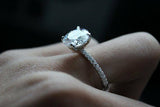 2ct Round Cut Diamond Classic Solitaire Engagement Ring 14k White Gold Finish