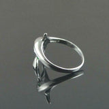 0.4ct Engagement Ring Round Cut Green Emerald Dolphin Fish 14k White Gold Finish