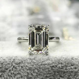 1.5Ct Emerald Cut VVS1/D Diamond Solitaire Engagement Ring 14K White Gold Finish