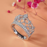 2Ct Round Cut DVVS1 Diamond Crown Princess Engagement Ring 14K White Gold Finish