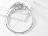 2.4ct Engagement Ring Round Cut Diamond Vintage Inspired 14k White Gold Finish